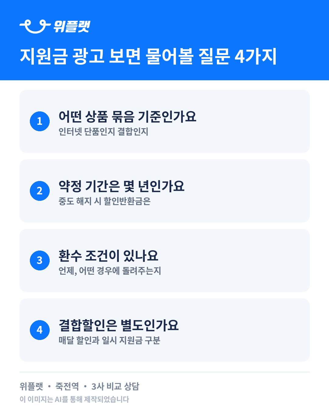 지원금 광고를 봤을 때 되물어야 할 질문 네 가지 카드